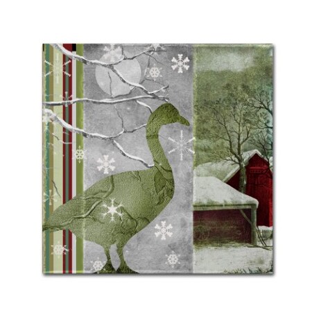 Color Bakery 'Country Xmas Duck' Canvas Art,35x35